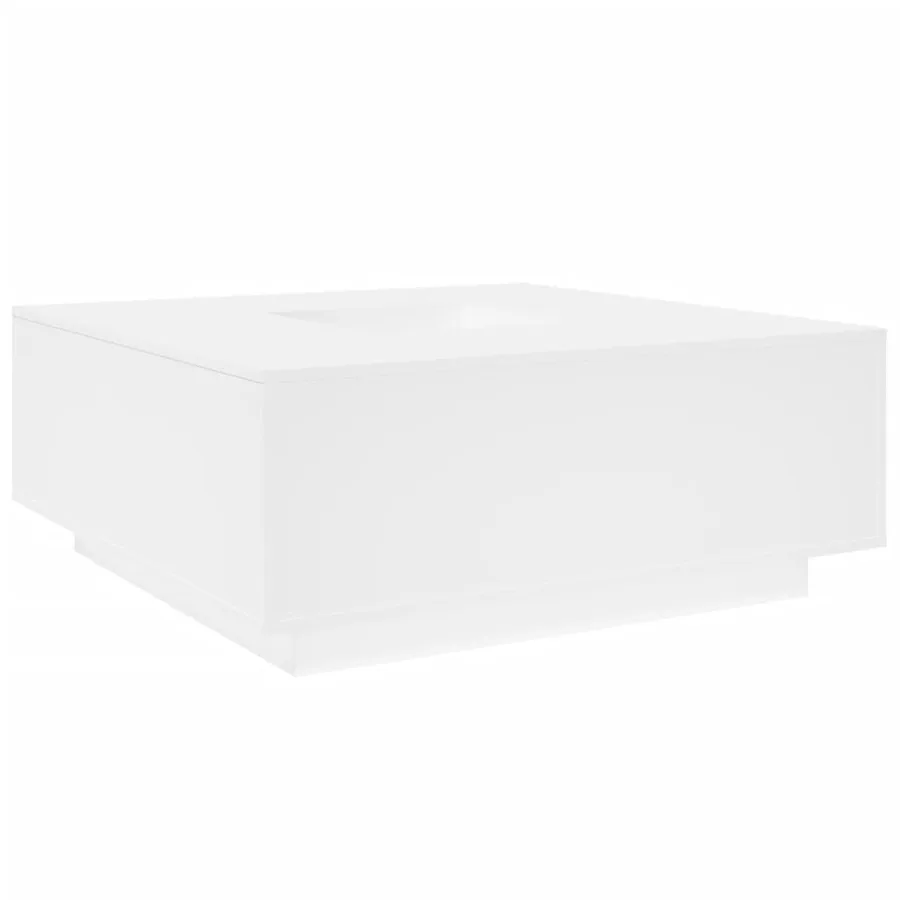 Table basse blanc 100x100x40 cm bois d'ingénierie - 2