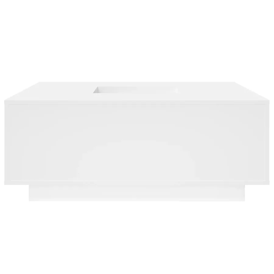 Table basse blanc 100x100x40 cm bois d'ingénierie - 5