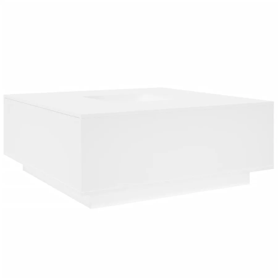 Table basse blanc 100x100x40 cm bois d'ingénierie - 7