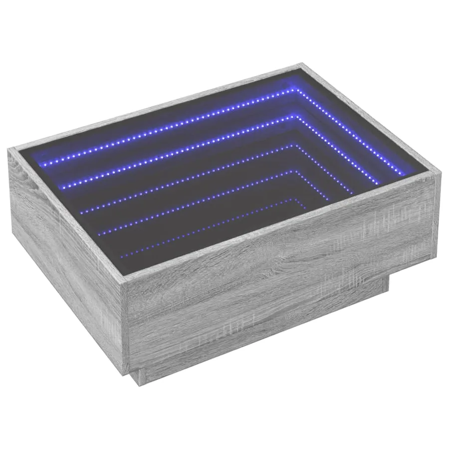 Table basse avec LED sonoma gris 70x50x30 cm bois d'ingénierie - 3