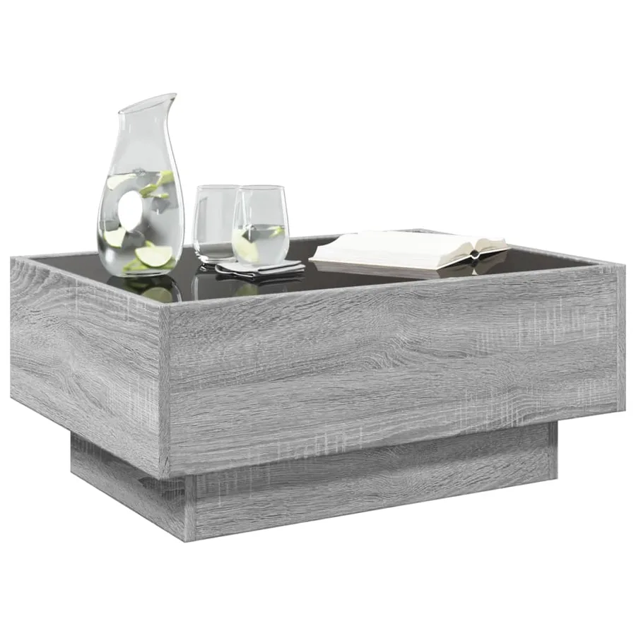 Table basse avec LED sonoma gris 70x50x30 cm bois d'ingénierie - 5