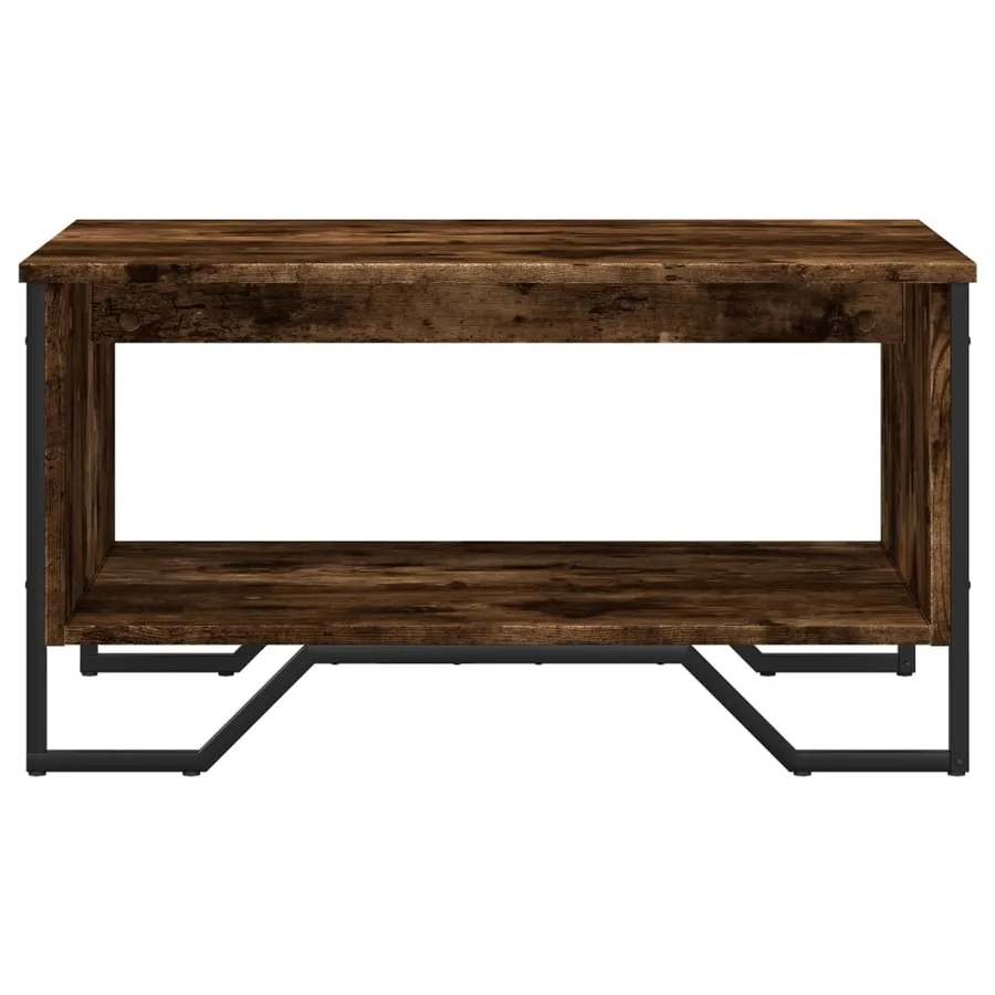 Table basse chêne fumé 75x51x40 cm bois d'ingénierie - 5