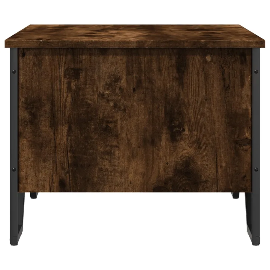 Table basse chêne fumé 75x51x40 cm bois d'ingénierie - 6