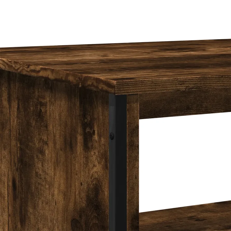 Table basse chêne fumé 75x51x40 cm bois d'ingénierie - 8