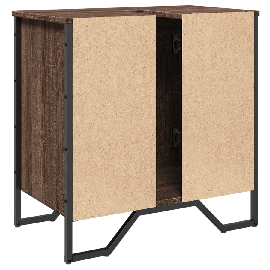 Armoire lavabo de salle de bain chêne marron 60x35x60 cm - 6