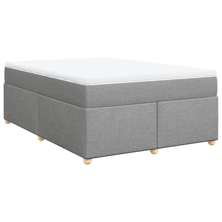 Sommier à lattes de lit avec matelas Gris clair 140x200cm Tissu - 2
