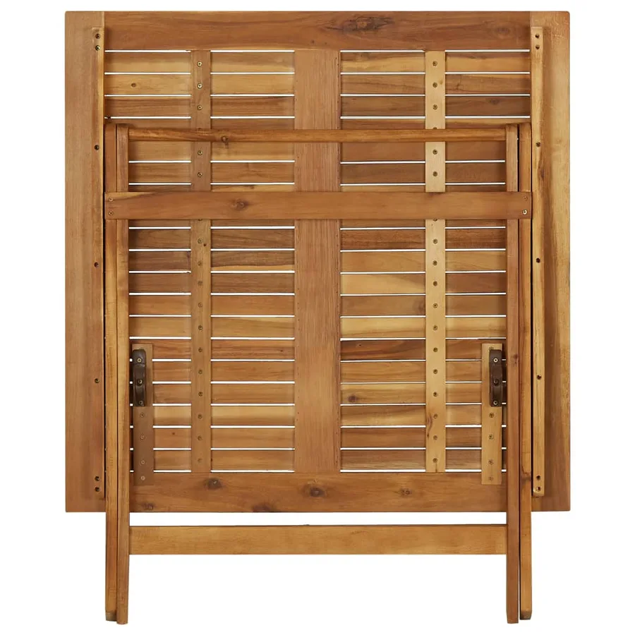 Folding Garden Table 90x90x75 cm Solid Acacia Wood - 5