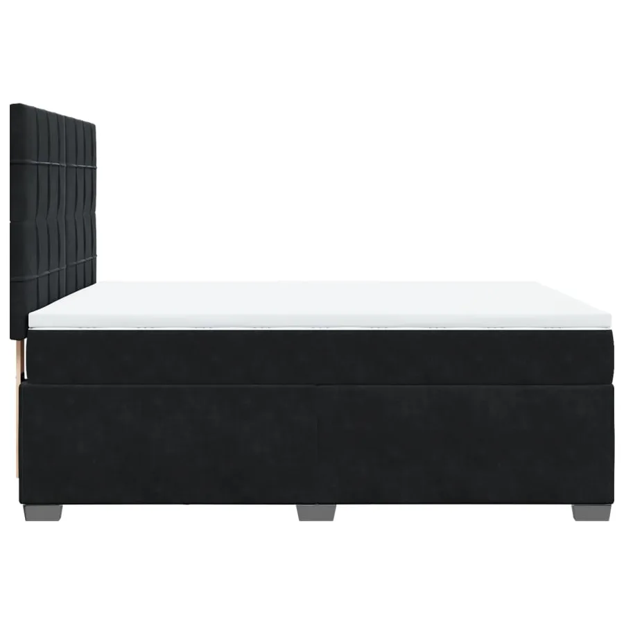 Sommier à lattes de lit et matelas Noir 160x200 cm Velours - 9