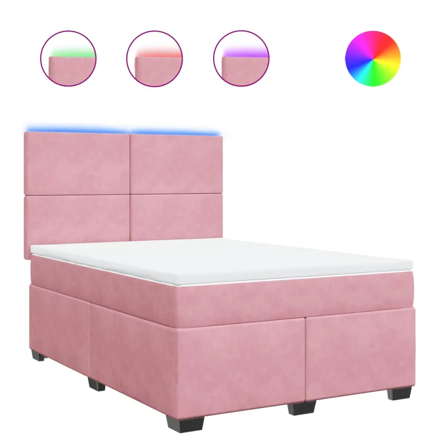 Sommier à lattes de lit avec matelas Rose 160x200 cm Velours - 2