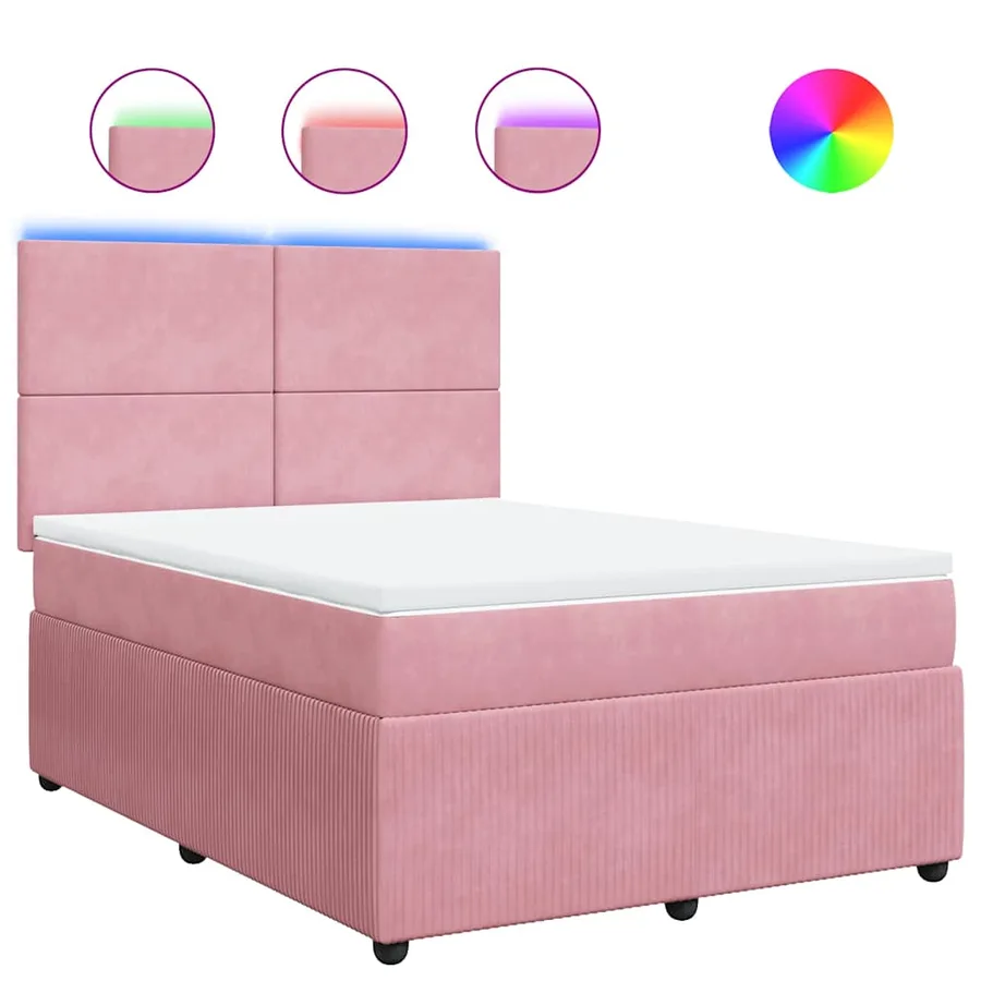 Sommier à lattes de lit avec matelas Rose 160x200 cm Velours - 2