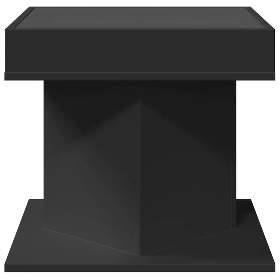 Table basse avec LED noir 50x50x45 cm bois d'ingénierie - 6
