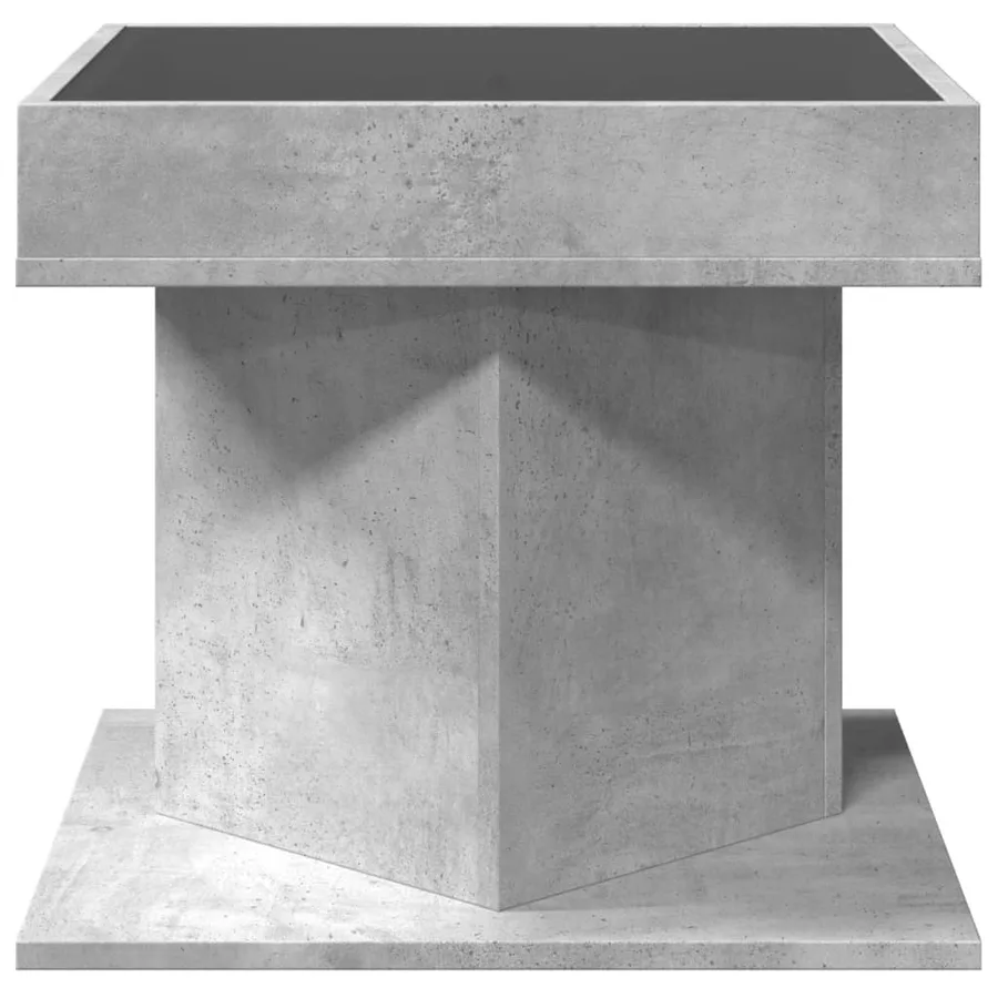 Table basse avec LED gris béton 50x50x45 cm bois d'ingénierie - 6