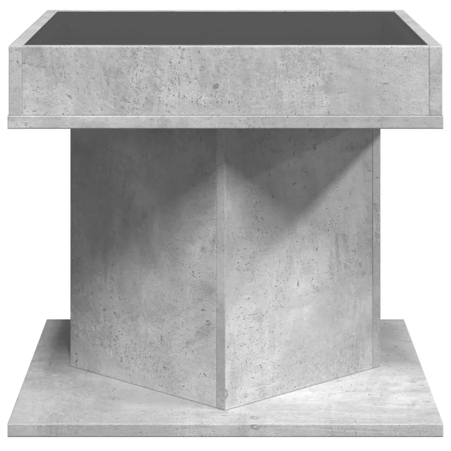 Table basse avec LED gris béton 50x50x45 cm bois d'ingénierie - 7
