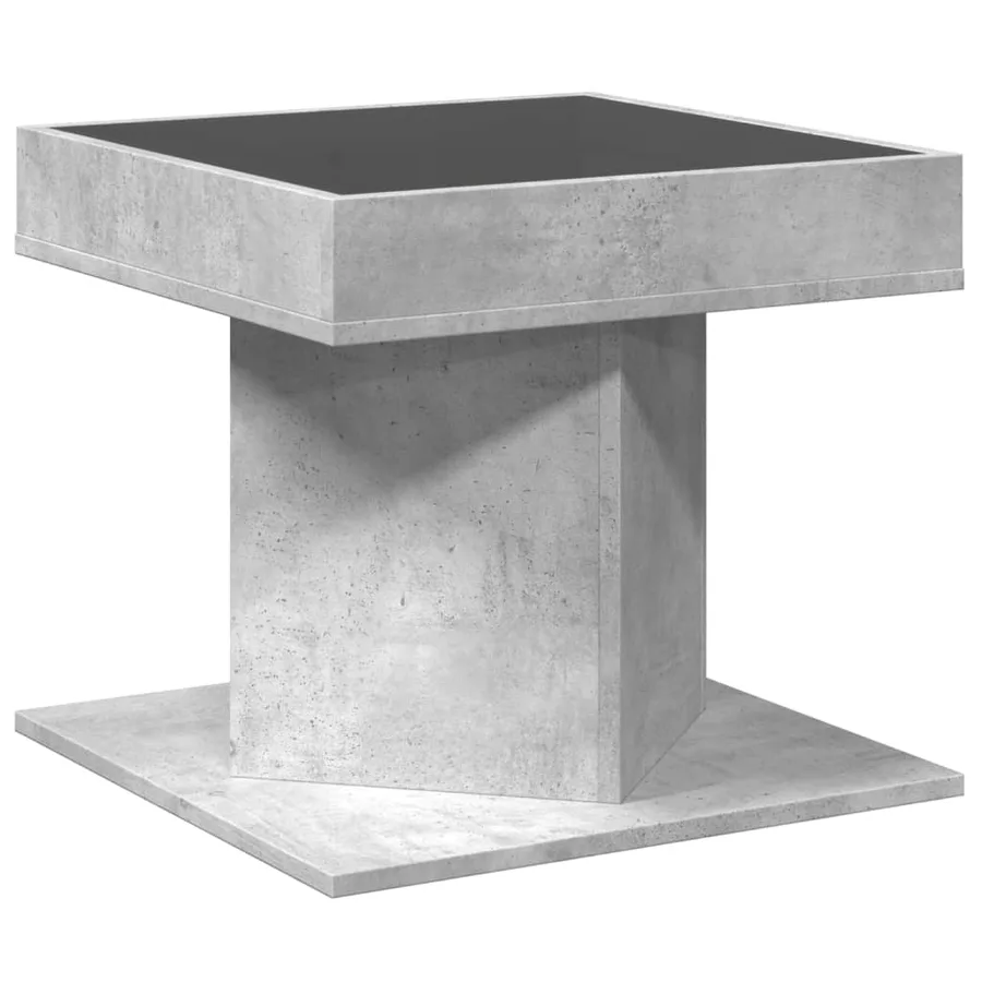 Table basse avec LED gris béton 50x50x45 cm bois d'ingénierie - 8