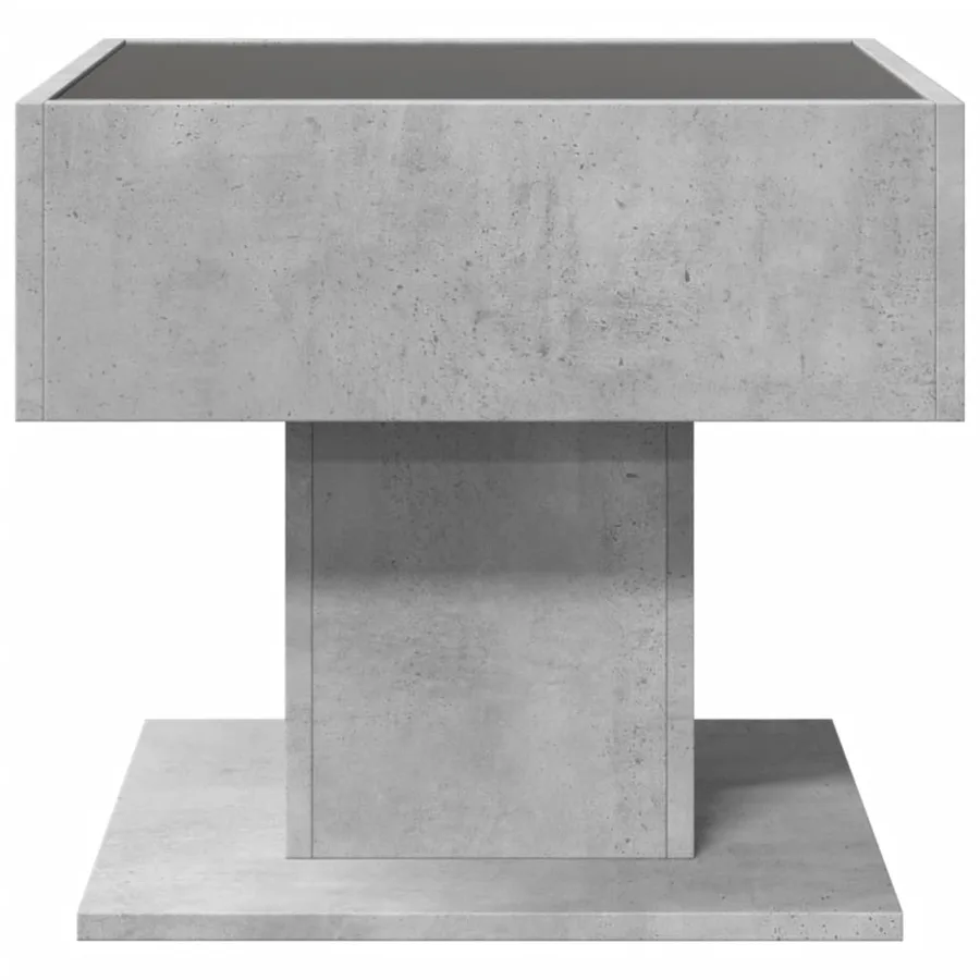 Table basse avec LED gris béton 50x50x45 cm bois d'ingénierie - 6