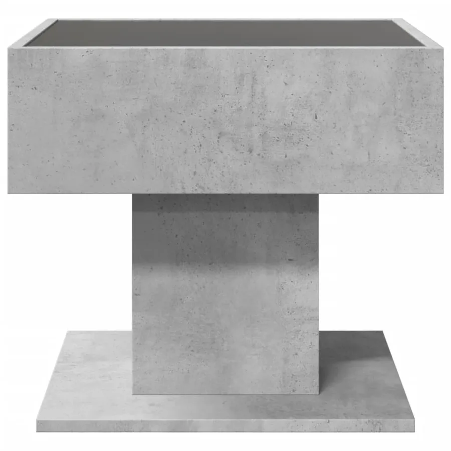 Table basse avec LED gris béton 50x50x45 cm bois d'ingénierie - 7