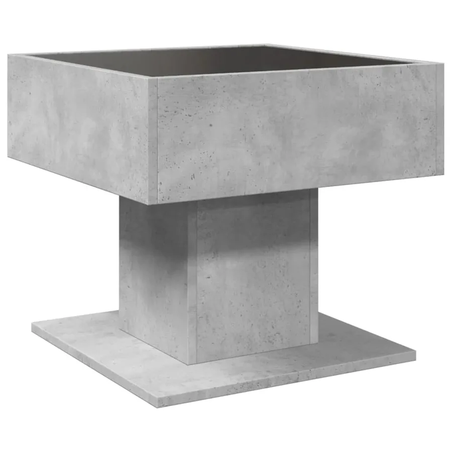 Table basse avec LED gris béton 50x50x45 cm bois d'ingénierie - 8