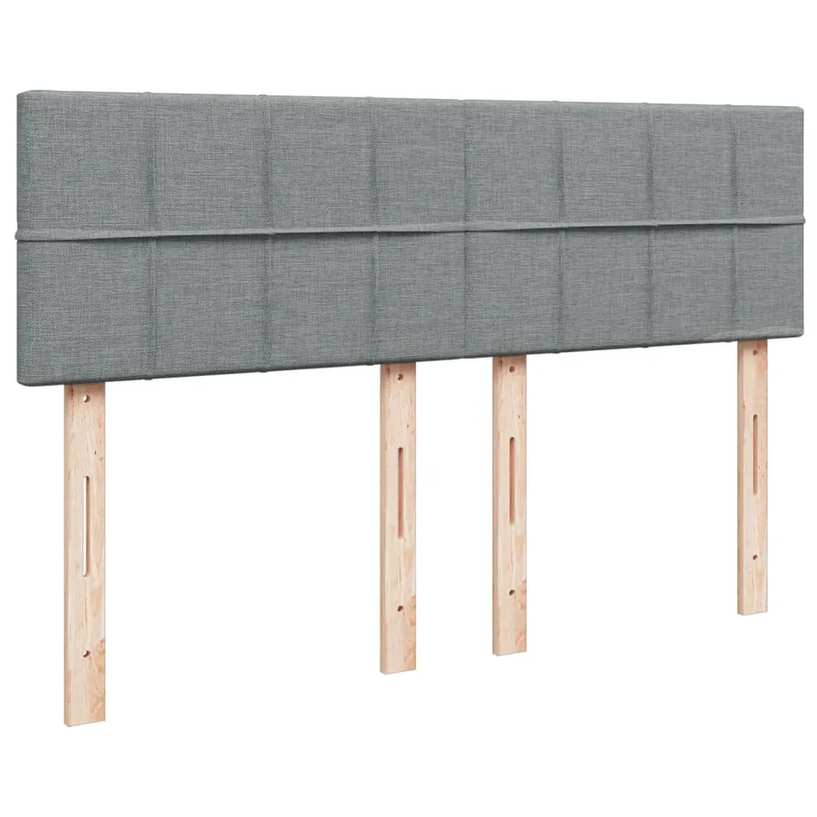 Sommier à lattes de lit avec matelas Gris clair 140x200cm Tissu - 10