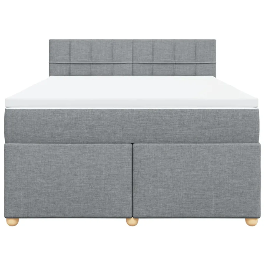 Sommier à lattes de lit avec matelas Gris clair 140x200cm Tissu - 4
