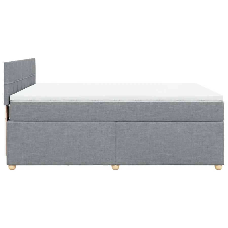 Sommier à lattes de lit avec matelas Gris clair 140x200cm Tissu - 5