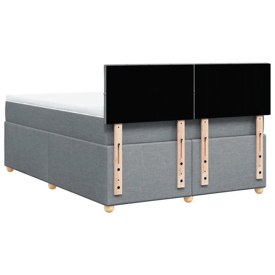 Sommier à lattes de lit avec matelas Gris clair 140x200cm Tissu - 6