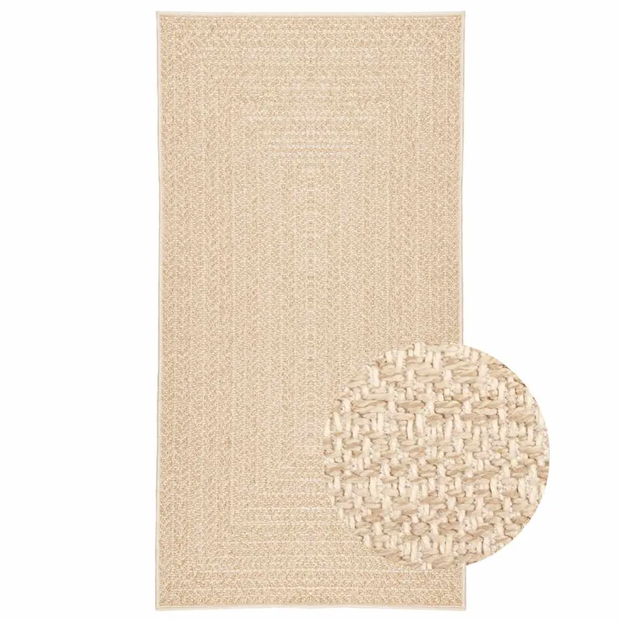 Tapis ZIZUR beige 60x110 cm aspect de jute intérieur extérieur - 4