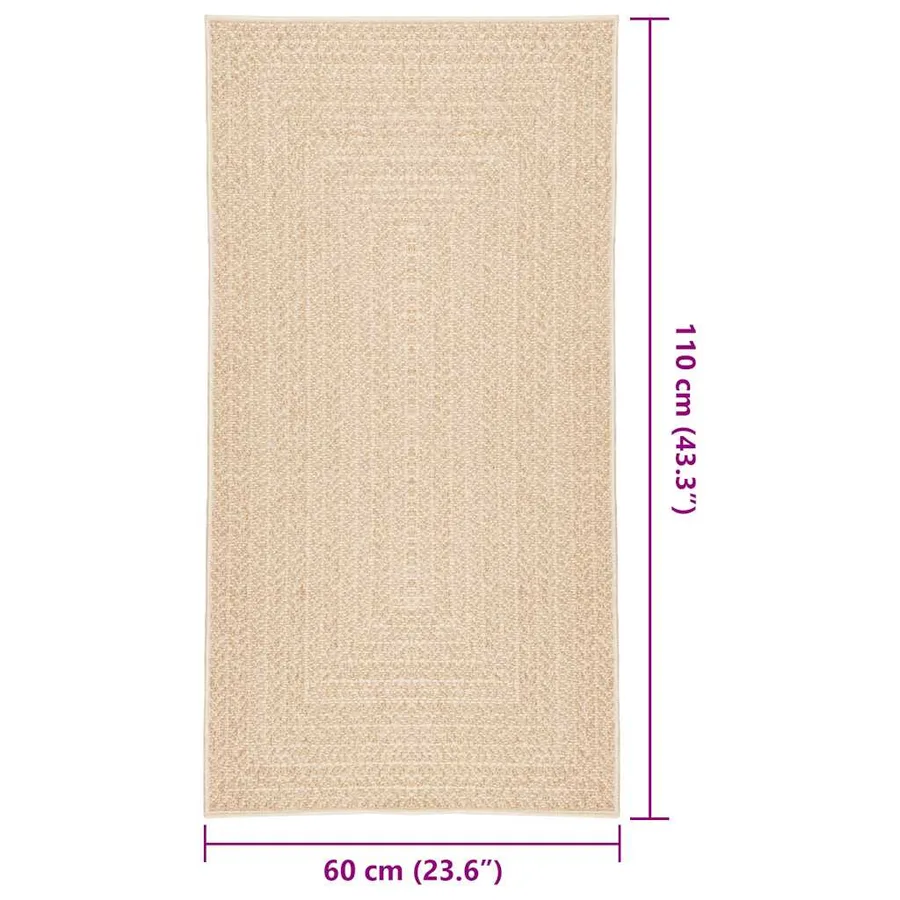 Tapis ZIZUR beige 60x110 cm aspect de jute intérieur extérieur - 8