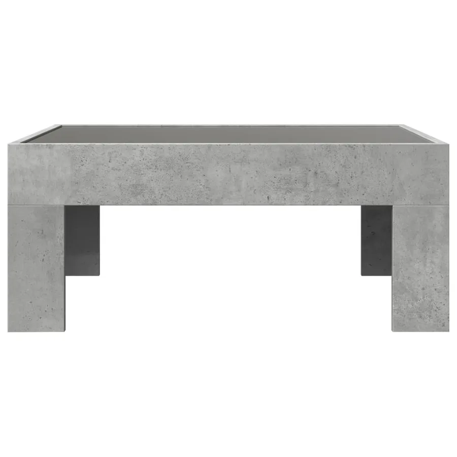 Table basse avec LED infini gris béton 70x50x30 cm - 6