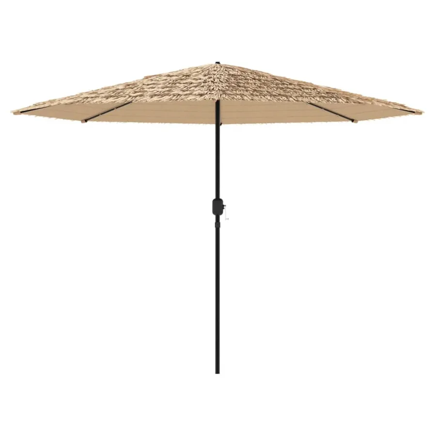Parasol de jardin avec LED et mât en acier marron 324x324x247cm - 5
