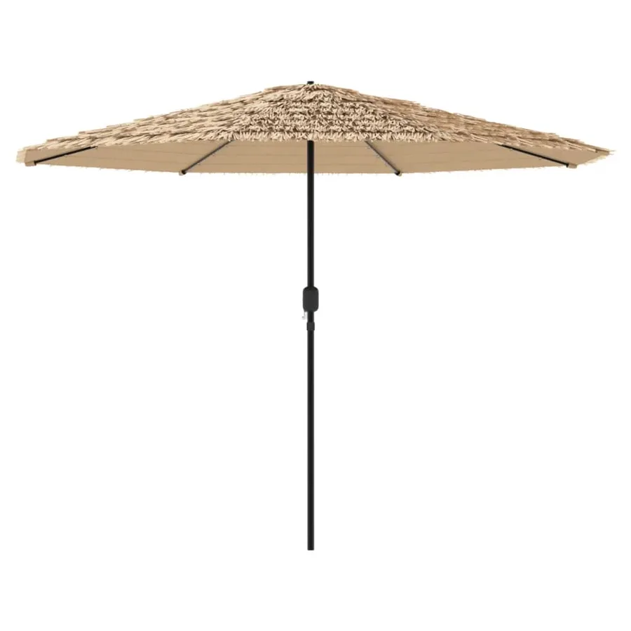 Parasol de jardin avec LED et mât en acier marron 324x324x247cm - 6