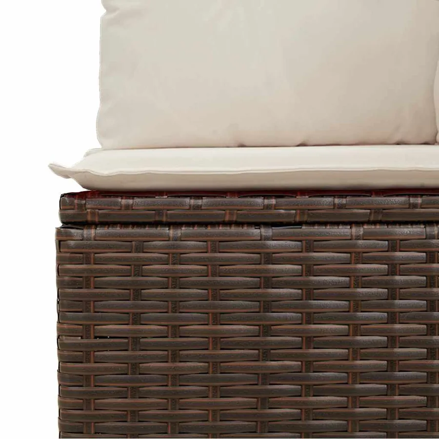 Banc inclinable de jardin avec coussins marron résine tressée - 8
