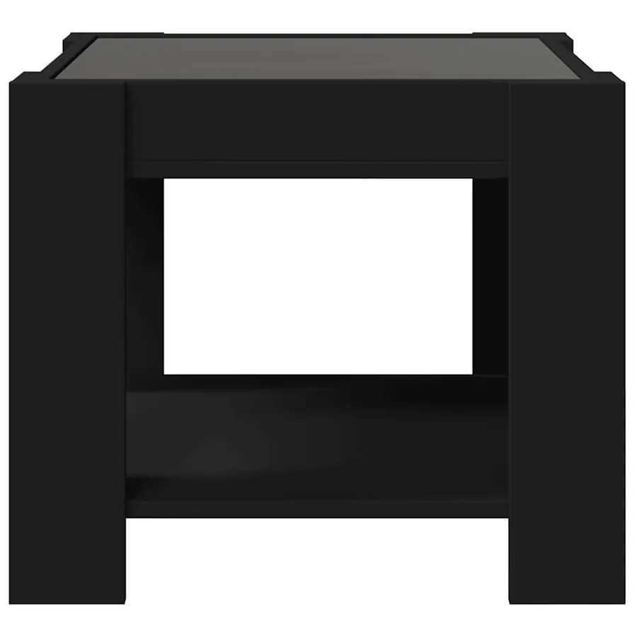 Table basse avec LED noir 53x53x45 cm bois d'ingénierie - 6