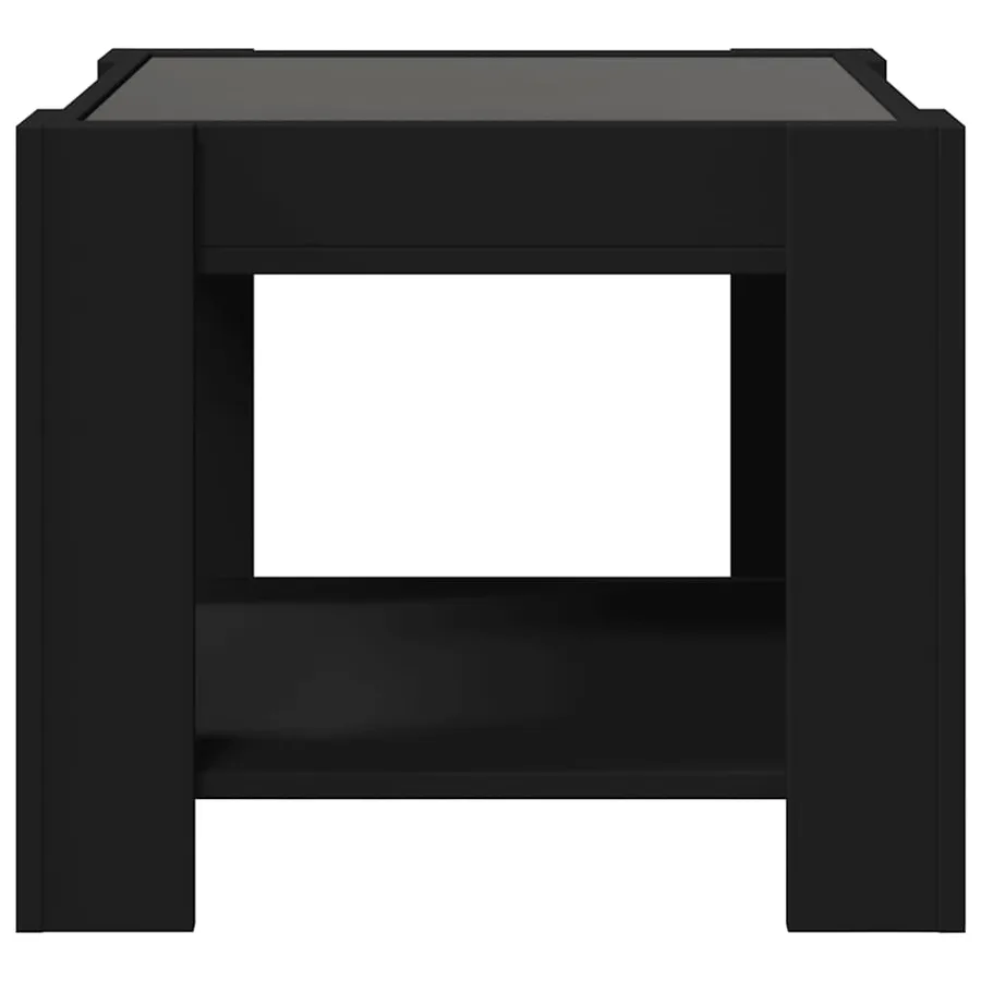 Table basse avec LED noir 53x53x45 cm bois d'ingénierie - 7