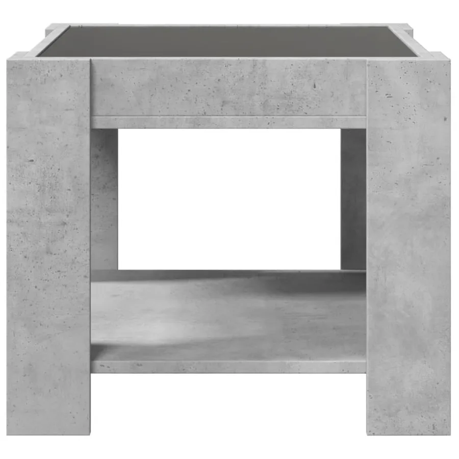 Table basse avec LED gris béton 53x53x45 cm bois d'ingénierie - 6