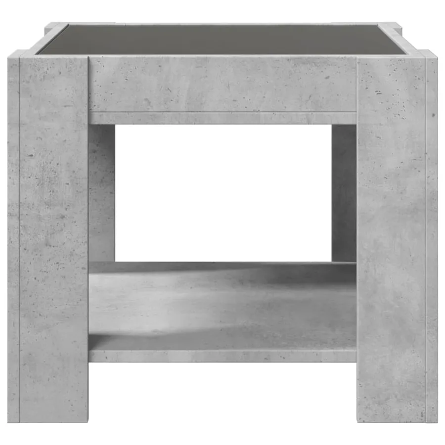 Table basse avec LED gris béton 53x53x45 cm bois d'ingénierie - 7