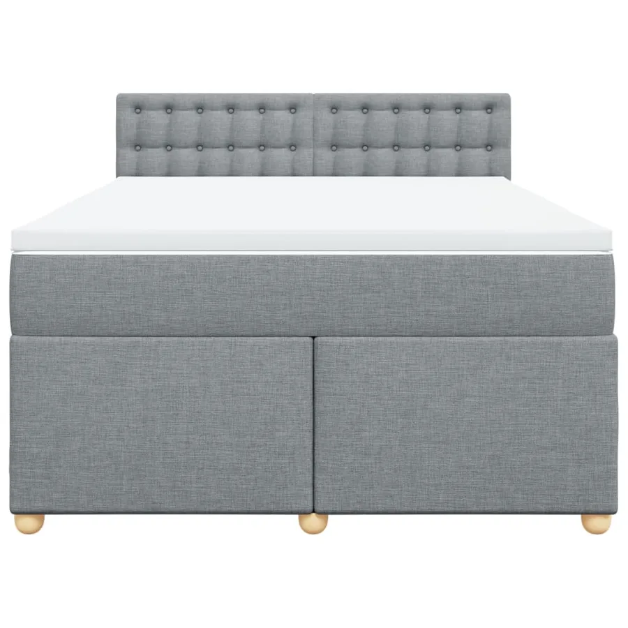 Sommier à lattes de lit avec matelas Gris clair 140x200cm Tissu - 4