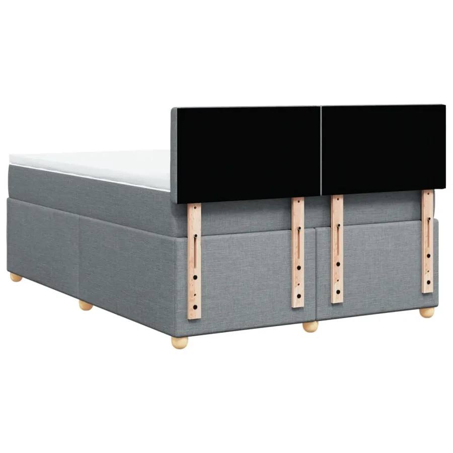 Sommier à lattes de lit avec matelas Gris clair 140x200cm Tissu - 6