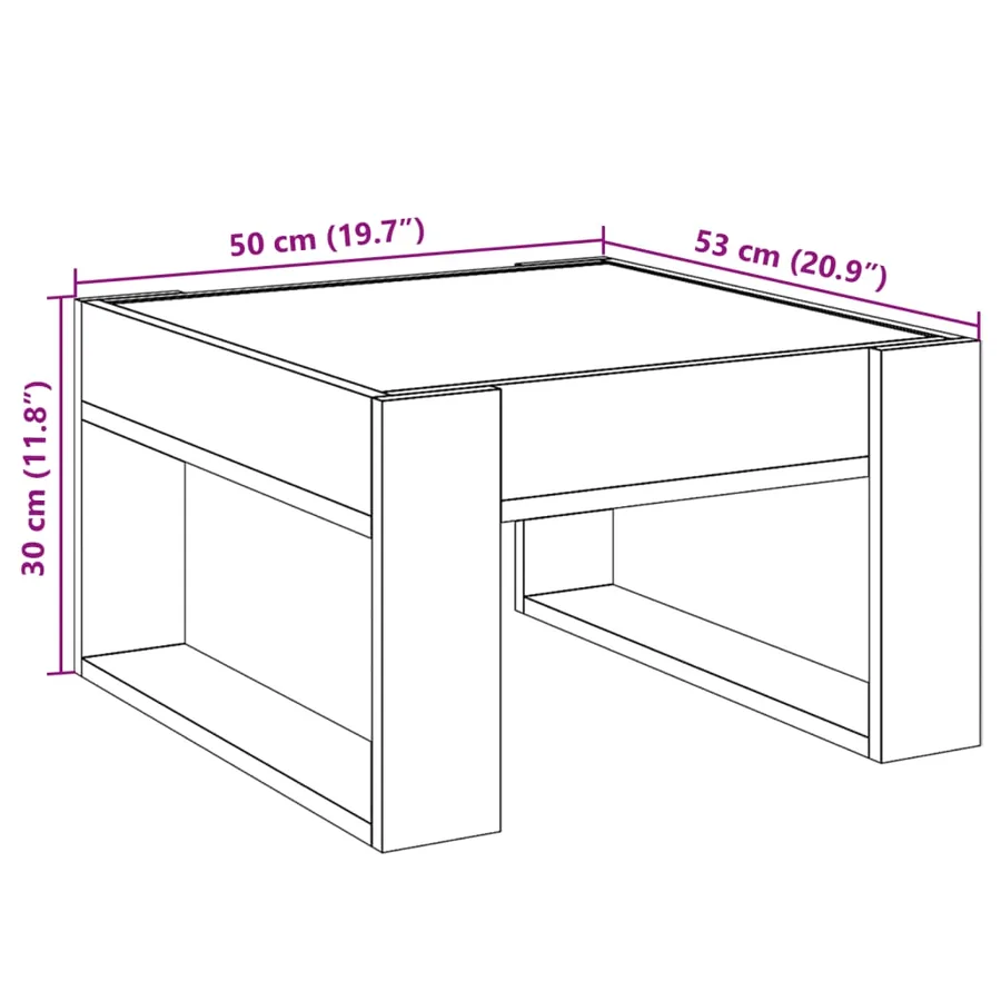 Table basse avec LED infini chêne sonoma 50x53x30 cm - 13