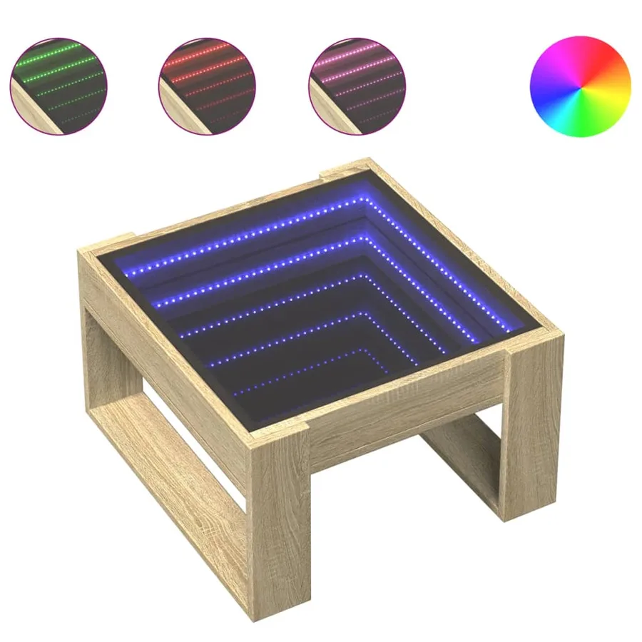 Table basse avec LED infini chêne sonoma 50x53x30 cm - 2