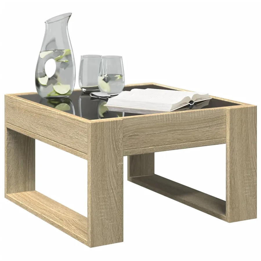 Table basse avec LED infini chêne sonoma 50x53x30 cm - 5