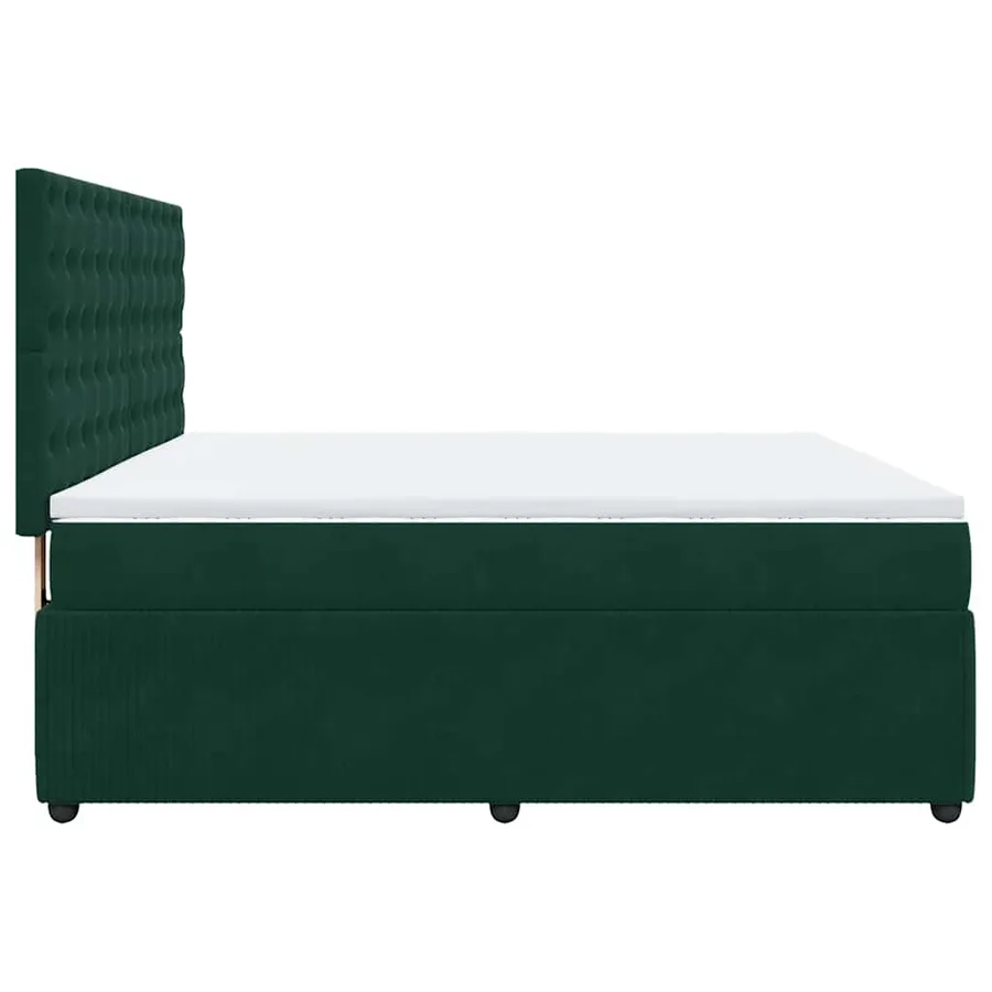Sommier à lattes de lit et matelas Vert foncé 180x200cm Velours - 5