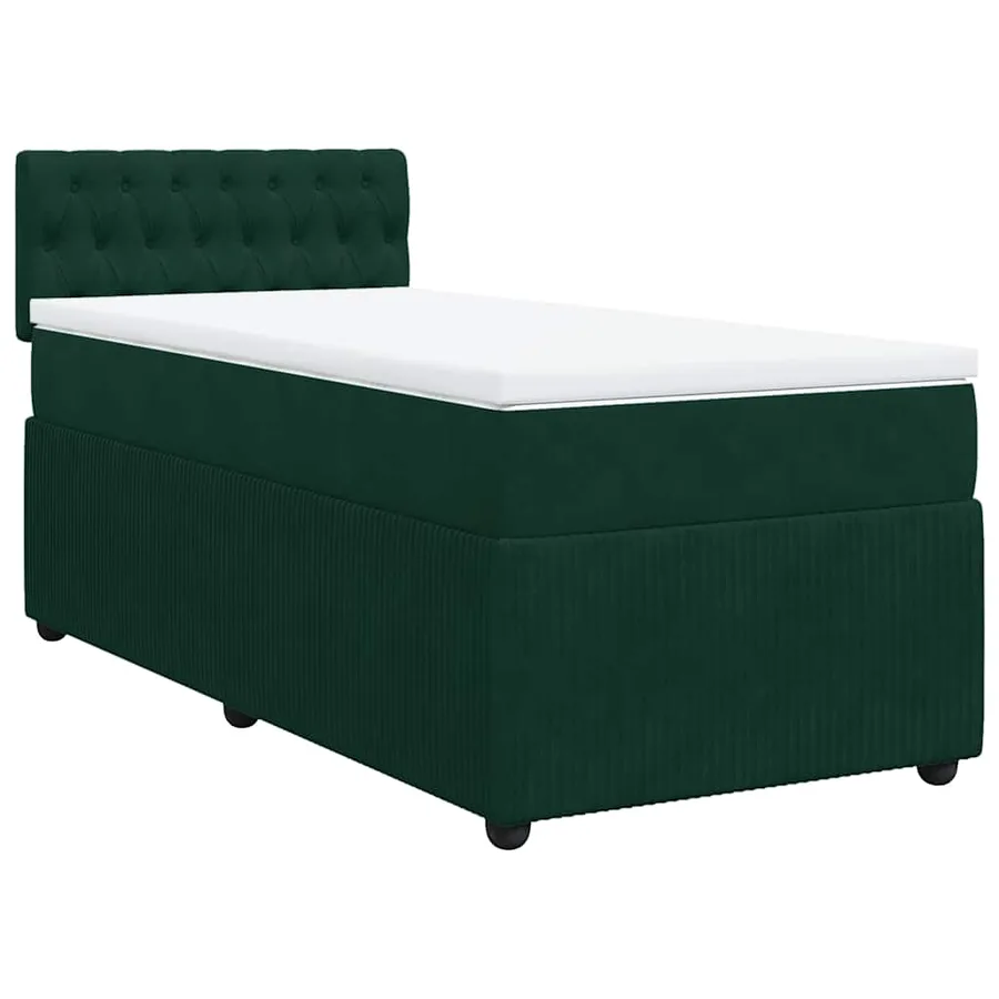 Sommier à lattes de lit avec matelas Vert foncé 90x190 cm - 2