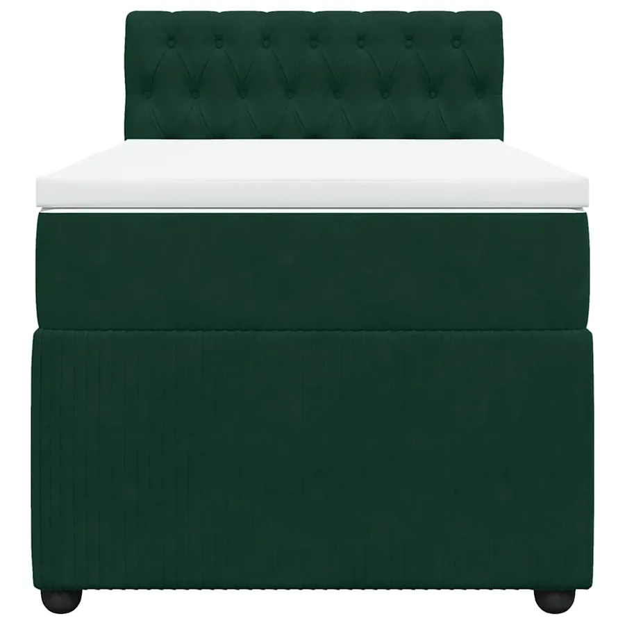 Sommier à lattes de lit avec matelas Vert foncé 90x190 cm - 4