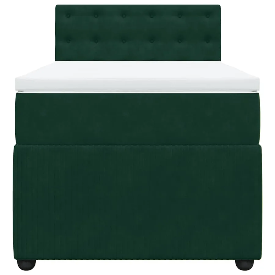 Sommier à lattes de lit avec matelas Vert foncé 90x200 cm - 6