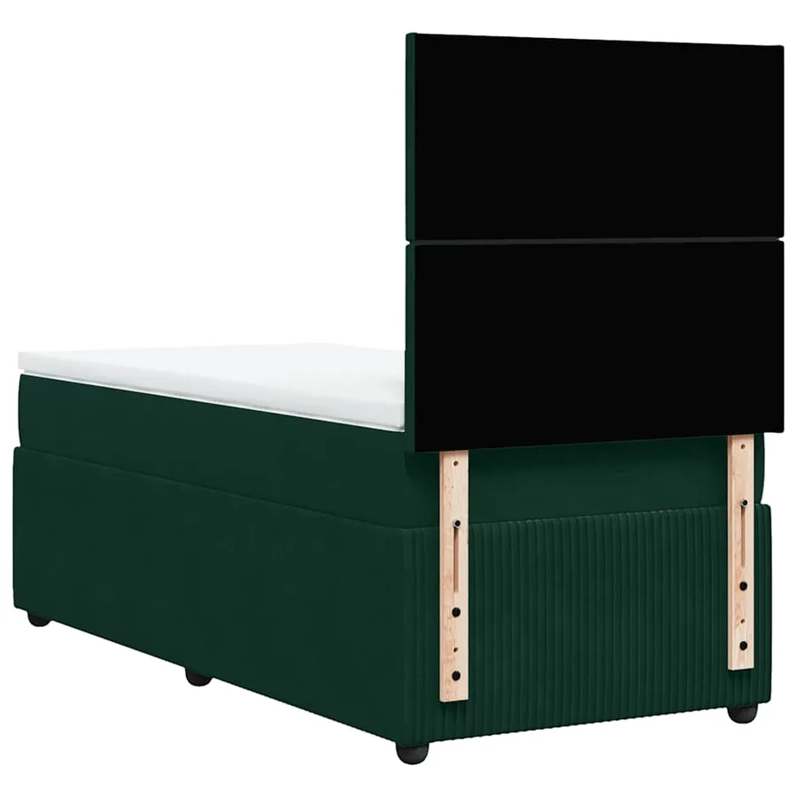 Sommier à lattes de lit avec matelas Vert foncé 90x200 cm - 6