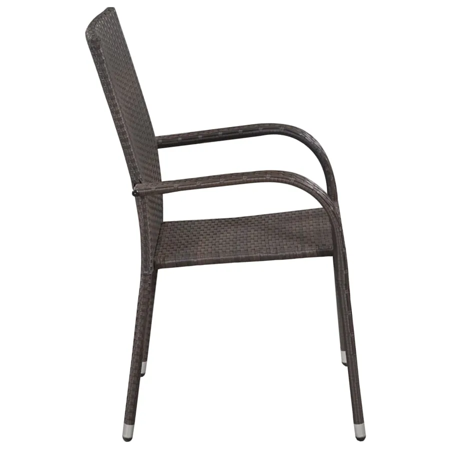Ensemble à manger de jardin 9 pcs Marron et noir - 4