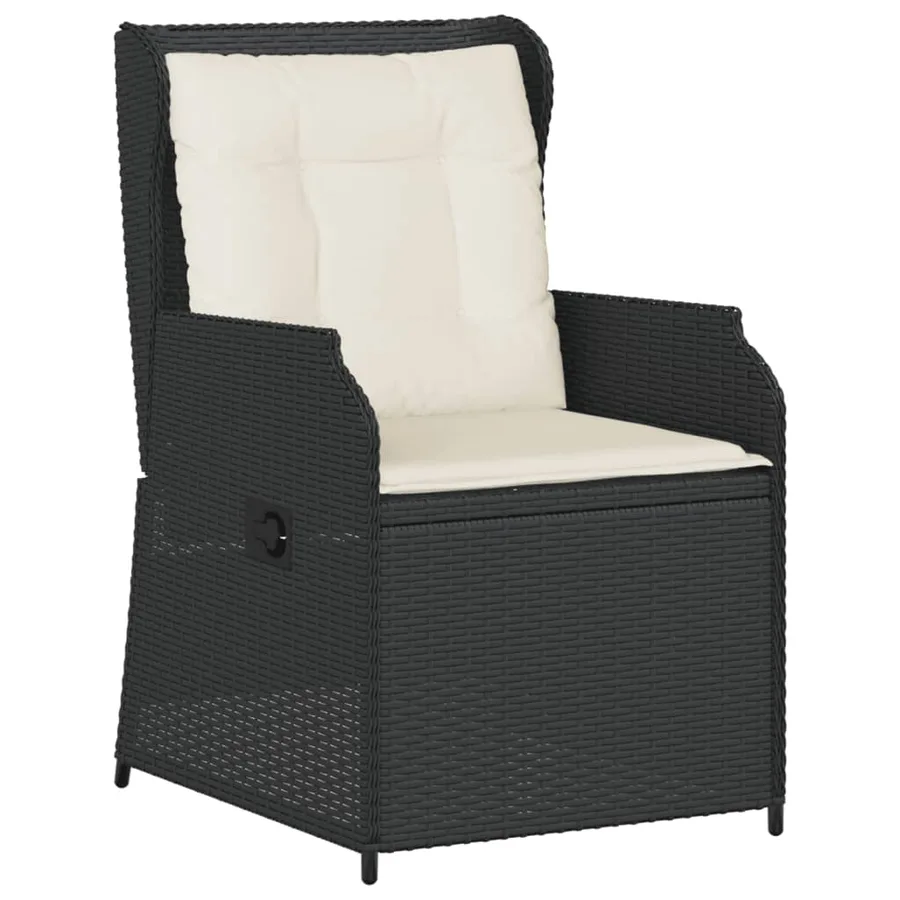 Salon de jardin 6 pcs avec coussins Noir Résine tressée - 5