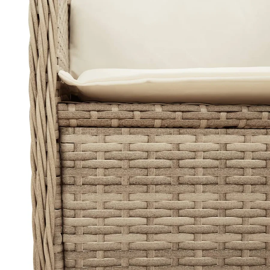 Salon de jardin avec coussins 7 pcs beige résine tressée - 10