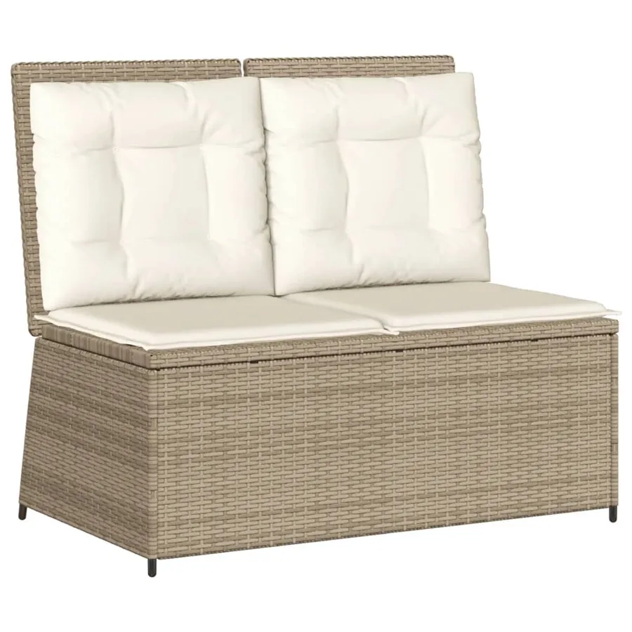 Salon de jardin avec coussins 7 pcs beige résine tressée - 5