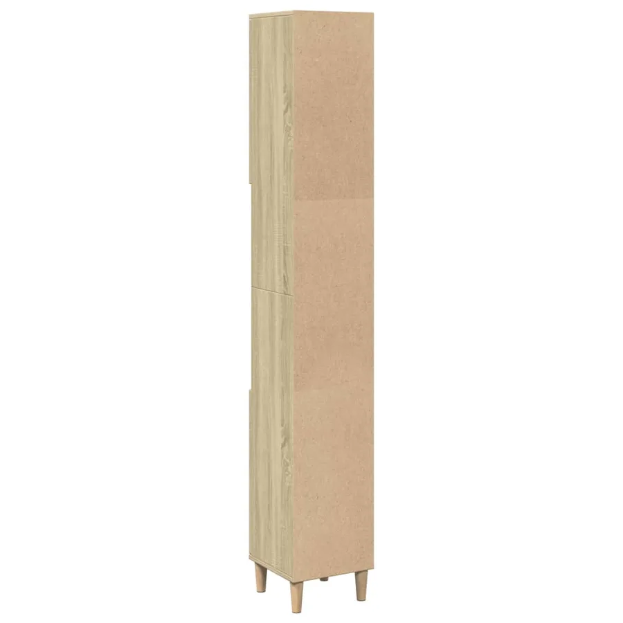 Armoire salle de bain chêne sonoma 30x30x190 cm - 6